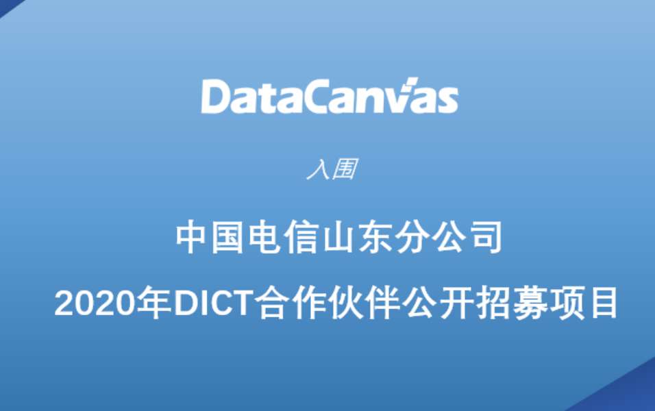 九章云极入围中国电信山东分公司2020年dict九游会体育首页的合作伙伴公开招募项目